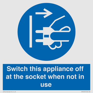 Switch this appliance off at the socket when not in use